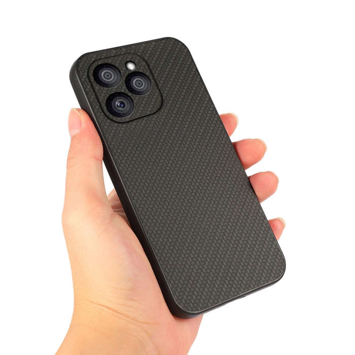 For Honor 60 SE Accurate Hole Carbon Fiber Texture Shockproof Phone Case(Black)
