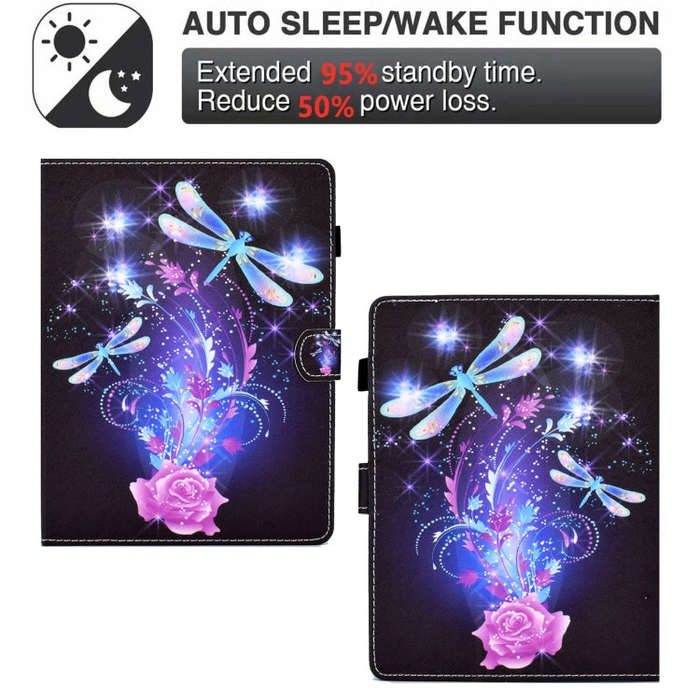 For 10 inch Tablet Electric Pressed TPU Leather Tablet Case(Butterfly)