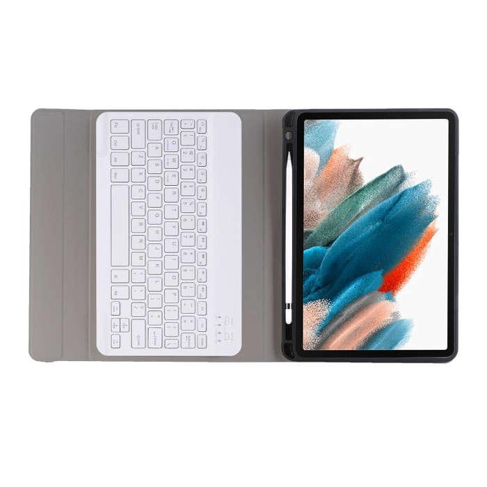A08B Bluetooth Keyboard Leather Case with Holder & TPU Pen Slot For Samsung Galaxy Tab A8 10.5 20...