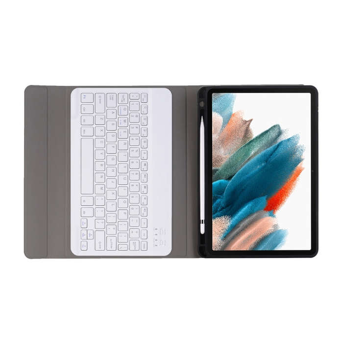 A08B Bluetooth Keyboard Leather Case with Holder & TPU Pen Slot For Samsung Galaxy Tab A8 10.5 20...