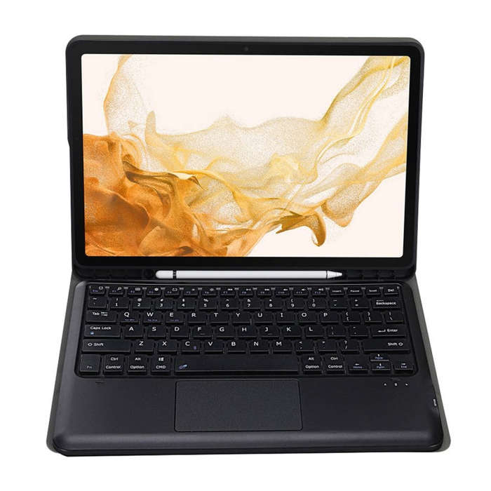 A800B-A Split Bluetooth Keyboard Leather Case with Holder & Pen Slot & Touchpad For Samsung Galax...
