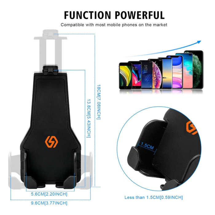 WUPP CS-1287A1 Motorcycle Bike Triangle Fixed Mobile Phone Holder(Black)