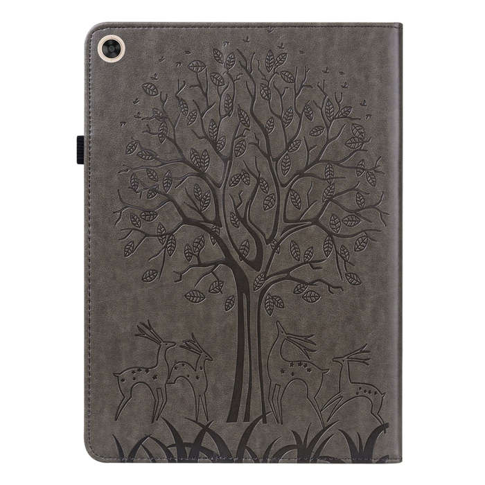 For Huawei MatePad T 10s 10.1 inch / T 10 9.7 inch Tree & Deer Pattern Pressed Printing Leather T...