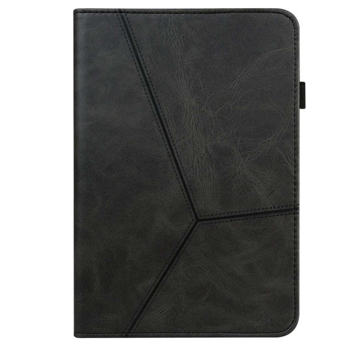 For Huawei MatePad 11 (2021) Solid Color Embossed Striped Leather Case(Black)