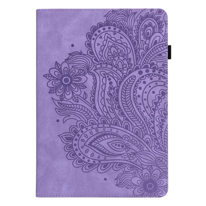 For Huawei Matepad 11 2021 Peacock Embossed Pattern TPU + PU Leather Tablet Case(Purple)