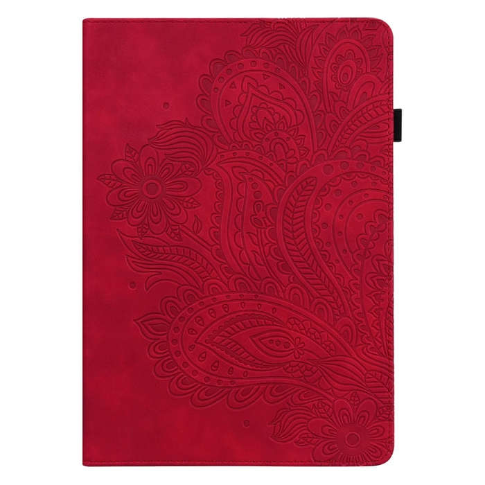 For Huawei Matepad 11 2021 Peacock Embossed Pattern TPU + PU Leather Tablet Case(Red)