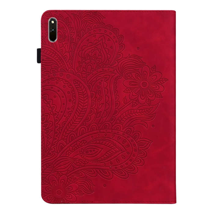 For Huawei Matepad 11 2021 Peacock Embossed Pattern TPU + PU Leather Tablet Case(Red)