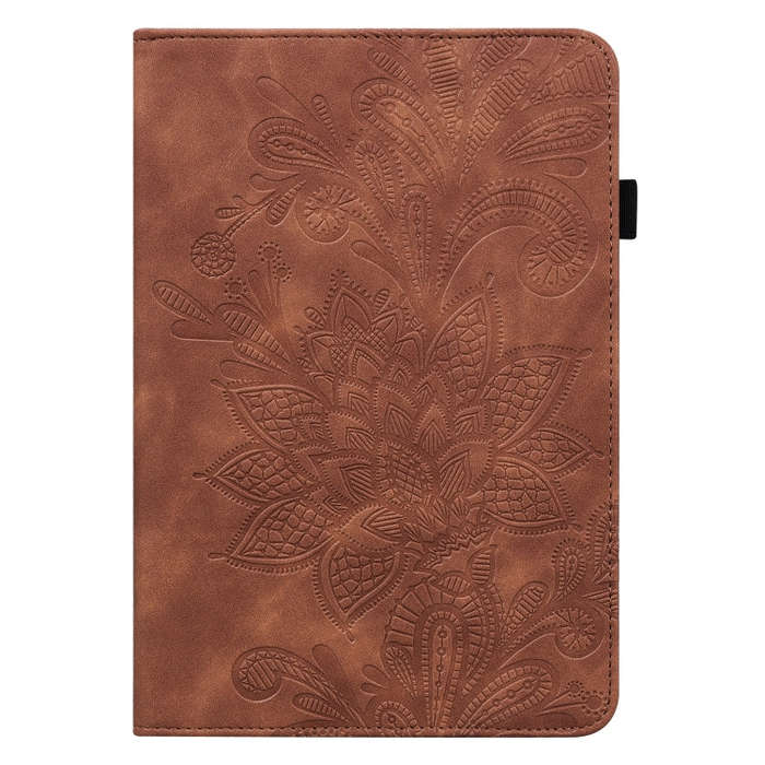 Lace Flower Embossing Pattern Leather Tablet Case For Huawei MatePad Pro 10.8 2021 / 2019(Brown)