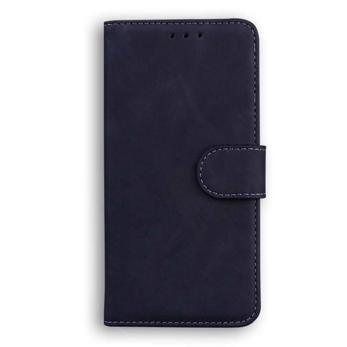 For Tecno Camon 17P Skin Feel Pure Color Flip Leather Phone Case(Black)