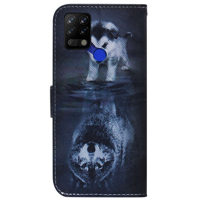 For Tecno Pova LD7 Coloured Drawing Leather Phone Case(Wolf and Dog)