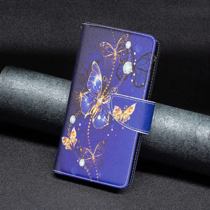 For Honor 50 / Huawei nova 9 Colored Drawing Pattern Zipper Leather Phone Case(Purple Butterfly)