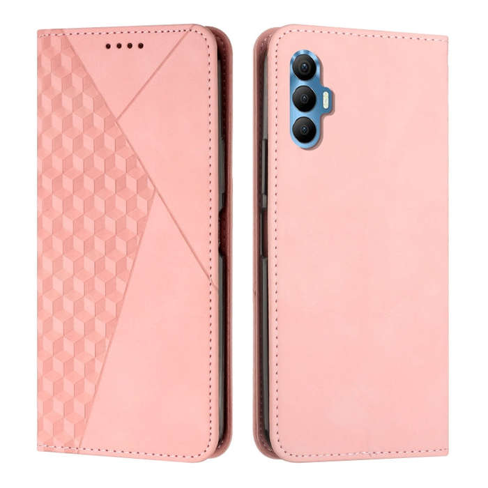For Tecno Spark 8P Diamond Splicing Skin Feel Magnetic Leather Phone Case(Rose Gold)