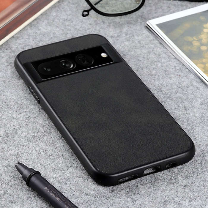 For Google Pixel 7 Pro Accurate Hole Two-color Calf Texture PU Phone Case(Black)