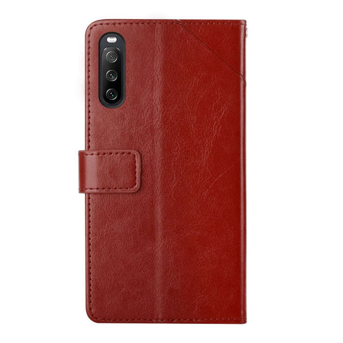 For Sony Xperia 10 Y Stitching Horizontal Flip Leather Phone Case(Brown)