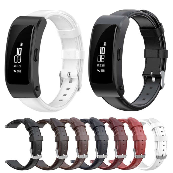 For Huawei B3 Oil Wax Leather Watch Band(Black)