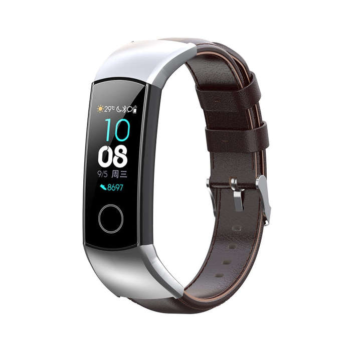 For Huawei Honor 4 & 5 Oil Wax Leather Watch Band(Coffee)