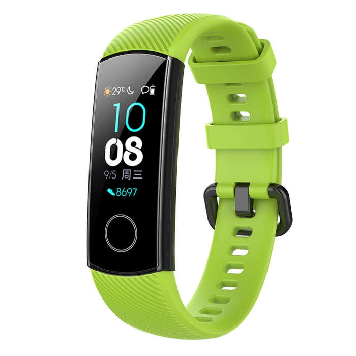 Silicone Watch Band for Huawei Honor Band 4 & 5(Lime)