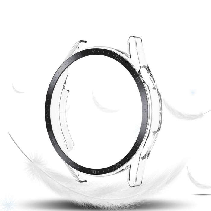 For Huawei Watch GT 3 46mm Scale Frosted PC + Tempered Glass Watch Case(Transparent)