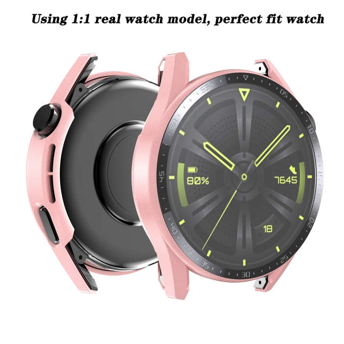 For Huawei Watch GT 3 46mm Scale Frosted PC + Tempered Glass Watch Case(Transparent)