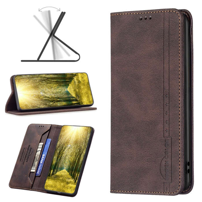 For Sony Xperia 1 III Magnetic RFID Blocking Anti-Theft Leather Phone Case(Brown)