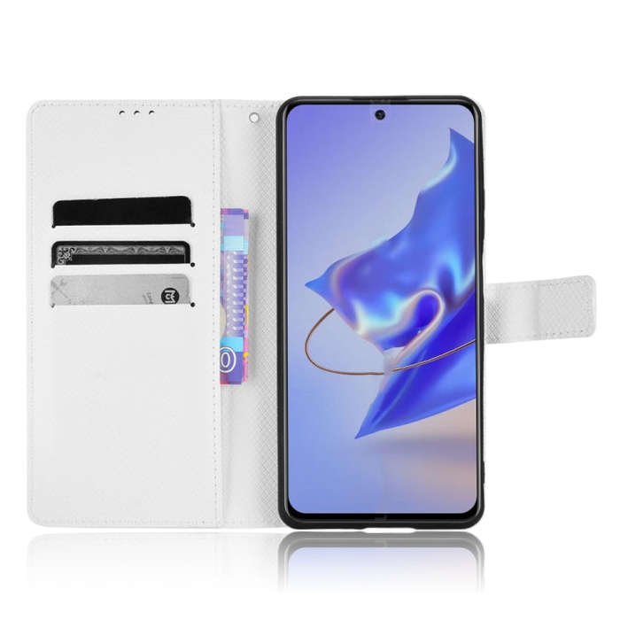 For ZTE Blade V40 Pro Diamond Texture Leather Phone Case(White)