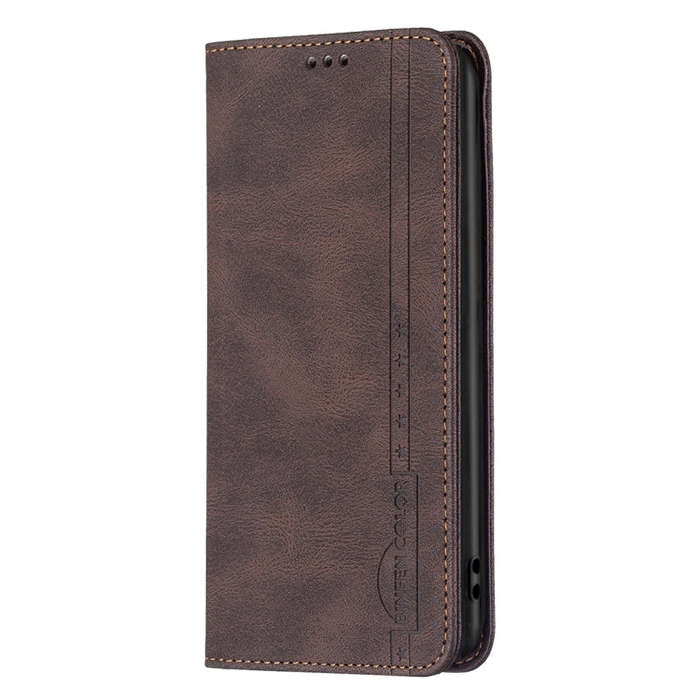 For Honor 60 Magnetic RFID Blocking Anti-Theft Leather Phone Case(Brown)