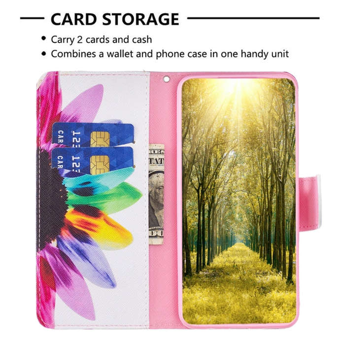 For Honor 60 Pro Colored Drawing Pattern Horizontal Flip Leather Phone Case(Sun Flower)