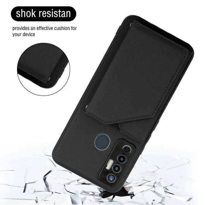 For Tecno Camon 17 Skin Feel PU + TPU + PC Phone Case(Black)