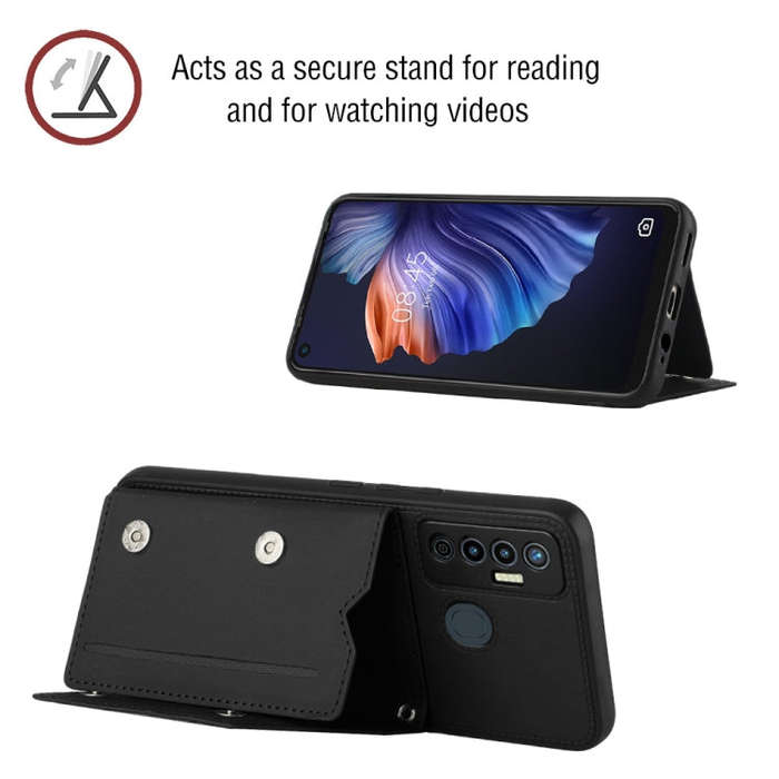 For Tecno Camon 17 Skin Feel PU + TPU + PC Phone Case(Black)