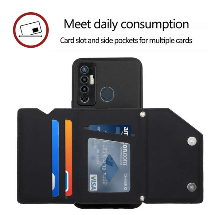 For Tecno Camon 17 Skin Feel PU + TPU + PC Phone Case(Black)