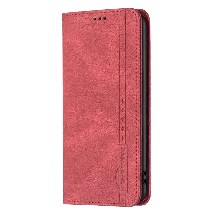 For Infinix Smart 6 Magnetic RFID Anti-Theft Leather Phone Case(Red)
