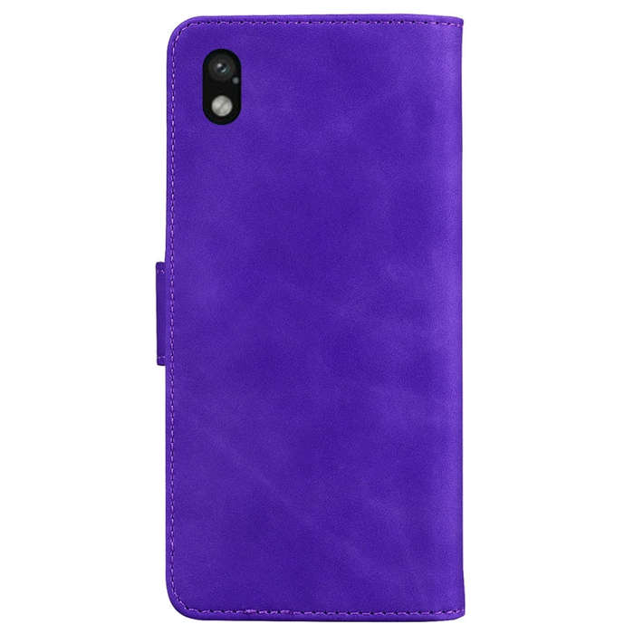 For Sony Xperia Ace III Skin Feel Pure Color Flip Leather Phone Case(Purple)