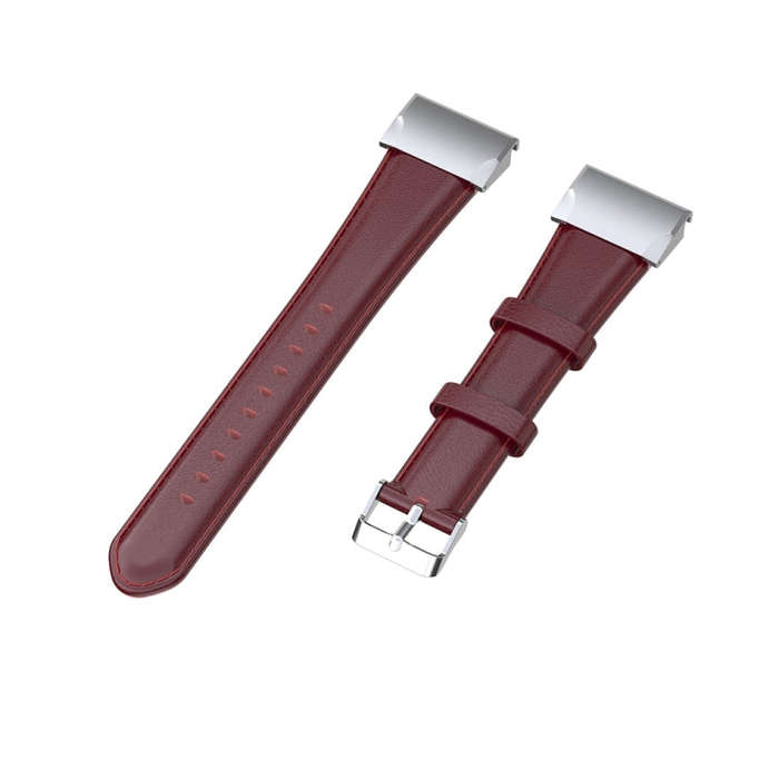 For Garmin Fenix 6X / Fenix 7X Quick Release Oil wax Calfskin Leather Watch Band(Crimson)