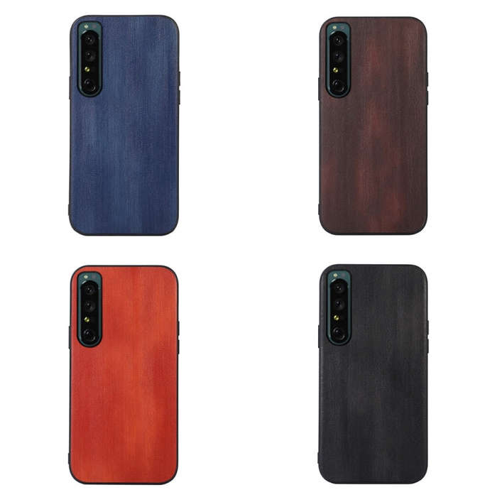 For Sony Xperia 1 IV Yellow Cow Texture PU Phone Case(Black)