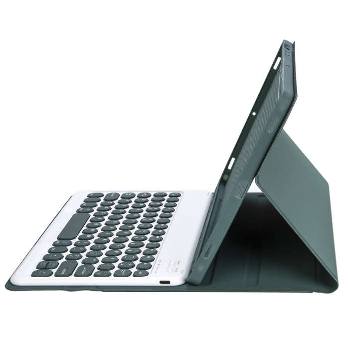 YA610B Candy Color Skin Feel Texture Round Keycap Bluetooth Keyboard Leather Case For Samsung Gal...