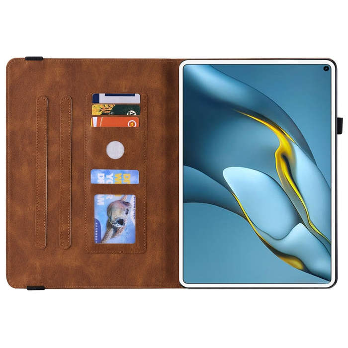 For Huawei MatePad Pro 10.8 2021 Butterfly Flower Embossed Leather Tablet Case(Brown)