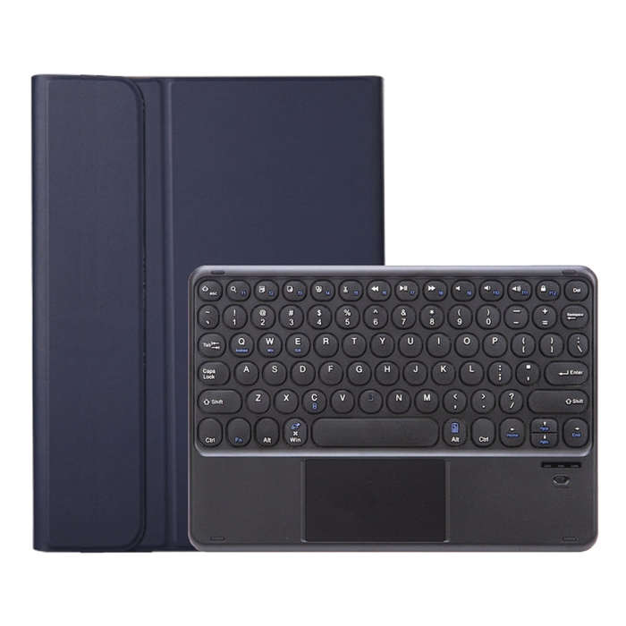 YA700B-A  Lambskin Texture Voltage Round Keycap Bluetooth Keyboard Leather Case with Touchpad For...