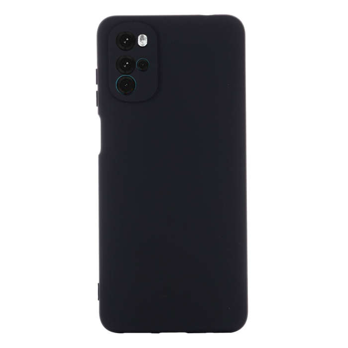 For Motorola Moto G22/E32s 4G Pure Color Liquid Silicone Shockproof Full Coverage Phone Case(Black)