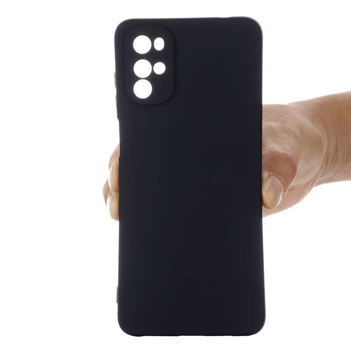 For Motorola Moto G22/E32s 4G Pure Color Liquid Silicone Shockproof Full Coverage Phone Case(Black)