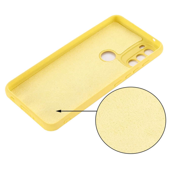 For Motorola Moto G71 5G Pure Color Liquid Silicone Shockproof Full Coverage Phone Case(Yellow)