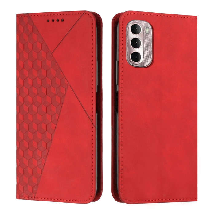 For Motorola Moto G Stylus 2022 4G Diamond Splicing Skin Feel Magnetic Leather Phone Case(Red)