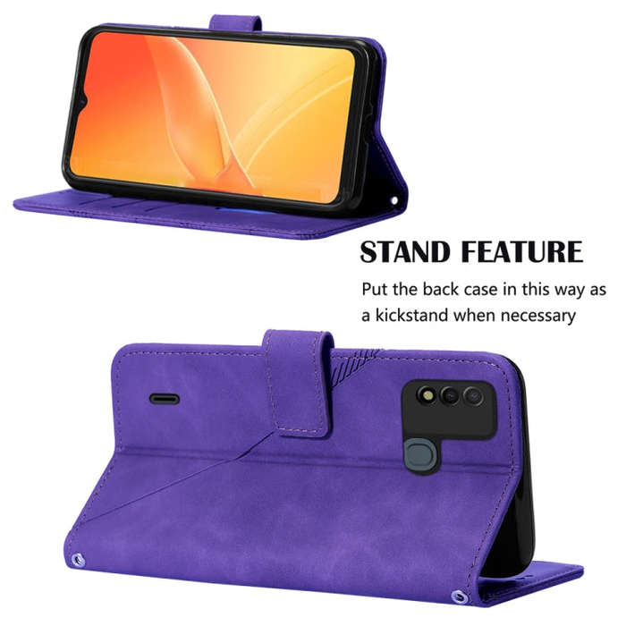 For Itel P37/Vision 2S/P651L Crossbody 3D Embossed Flip Leather Phone Case(Purple)