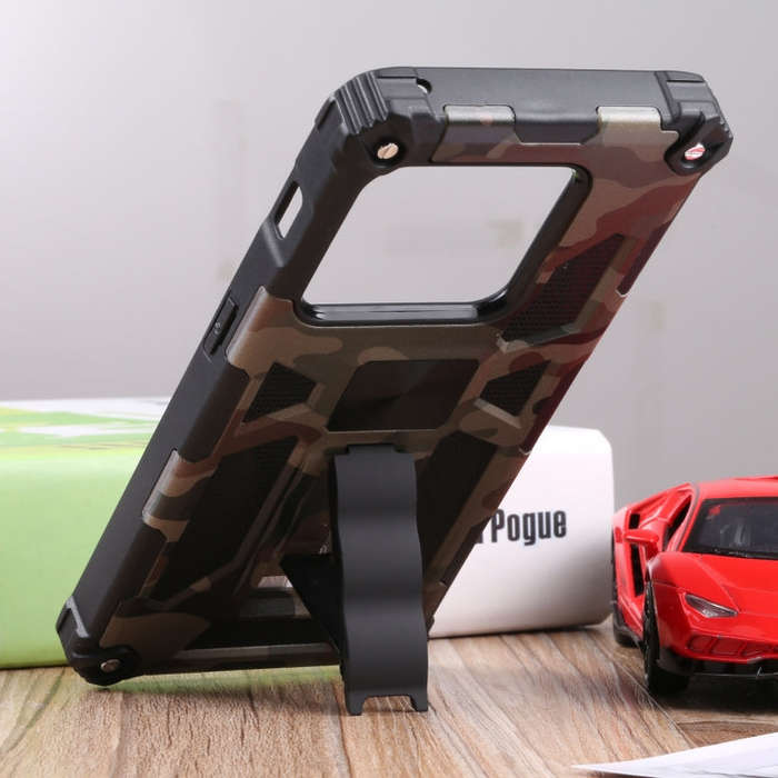 For OnePlus 10 Pro Camouflage Armor Shockproof TPU + PC Magnetic Protective Phone Case with Holde...