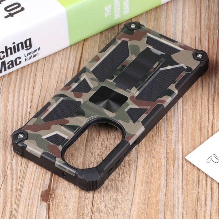 For Motorola Edge 30 Pro Camouflage Armor Shockproof TPU + PC Magnetic Protective Phone Case with...