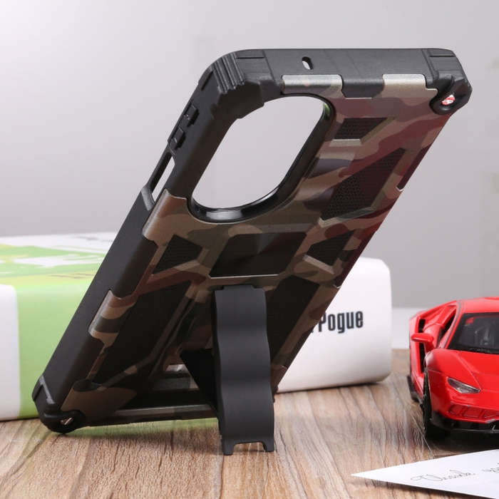 For Motorola Edge 30 Pro Camouflage Armor Shockproof TPU + PC Magnetic Protective Phone Case with...