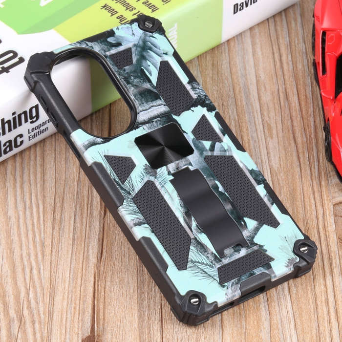 For Motorola Edge 30 Pro Camouflage Armor Shockproof TPU + PC Magnetic Protective Phone Case with...