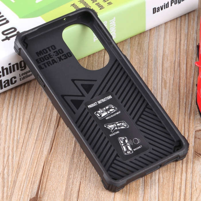 For Motorola Edge 30 Pro Camouflage Armor Shockproof TPU + PC Magnetic Protective Phone Case with...