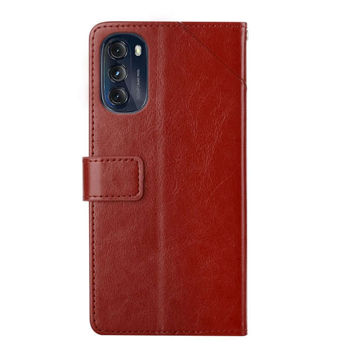 For Motorola Moto G 5G 2022 Y Stitching Horizontal Flip Leather Phone Case(Brown)