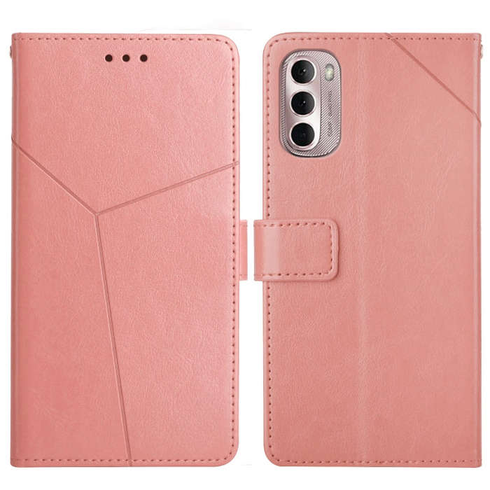 For Motorola Moto G Stylus 5G 2022 Y Stitching Horizontal Flip Leather Phone Case(Rose Gold)