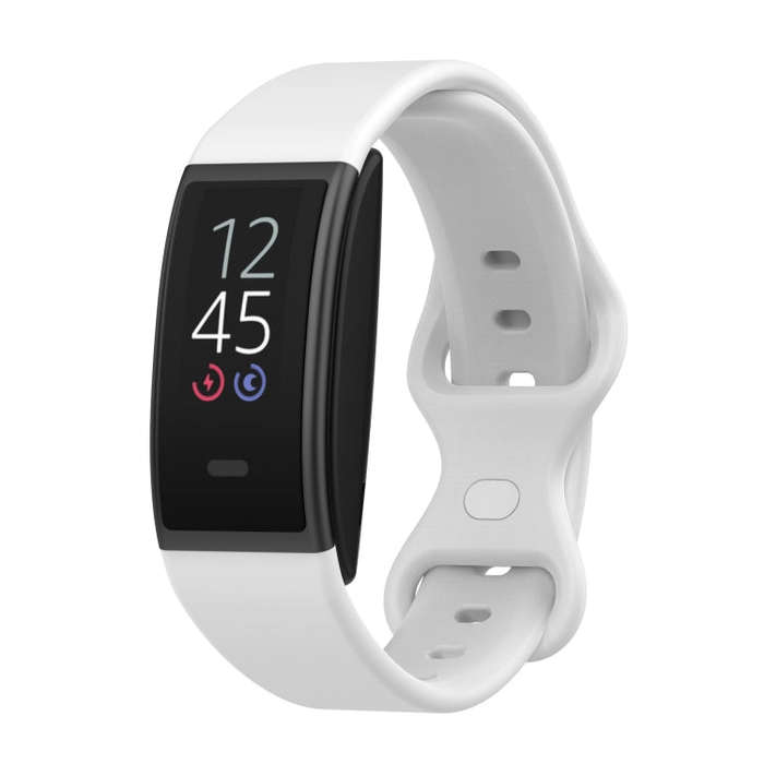 For Amazon Halo View Silicone Butterfly Buckle Watch Band, Size:L(White)